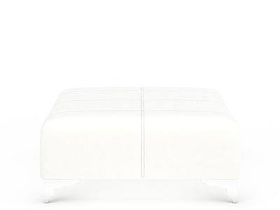 3d纯白色沙发凳免费模型