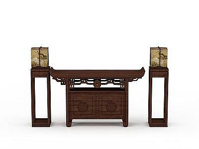 中式复古木制柜子模型3d模型