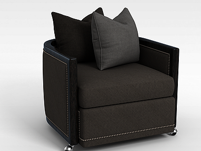3d黑色简约式沙发模型