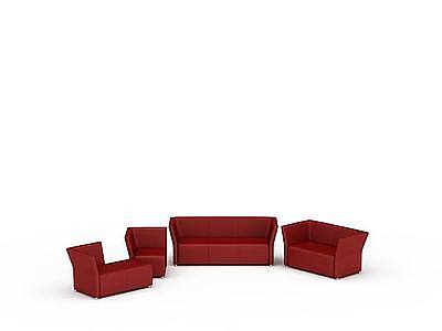 3d时尚红色沙发免费模型