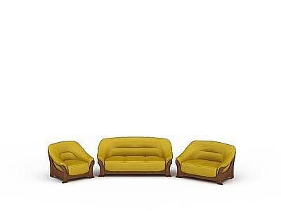 3d黄色个性沙发免费模型