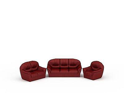 3d豪华红色沙发免费模型