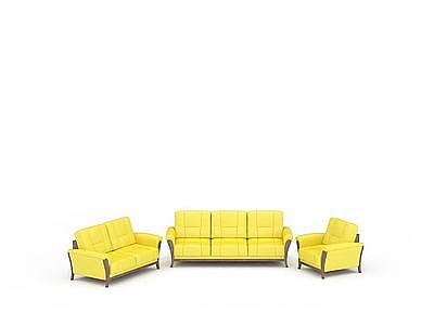3d黄色沙发组合免费模型