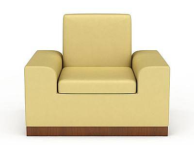 3d黄色布艺沙发免费模型
