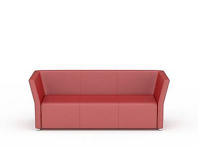 多人红色沙发模型3d模型