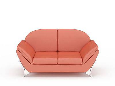 3d砖红色沙发免费模型