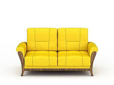 3d黄色沙发免费模型