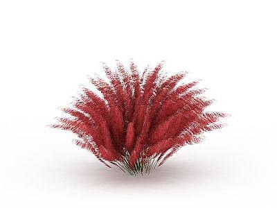 红色绿化植物模型