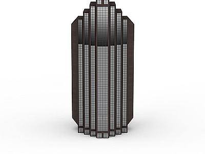 褐色异形大楼模型3d模型