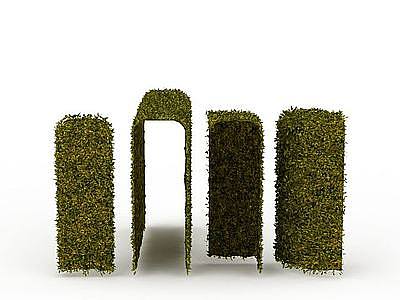 3d绿植围墙免费模型