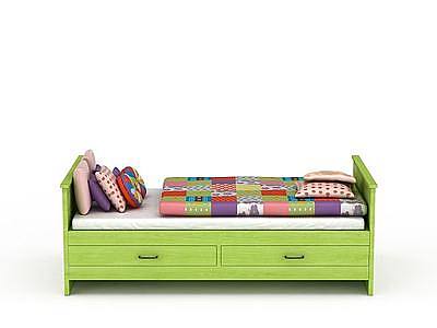 3d绿色儿童木床免费模型