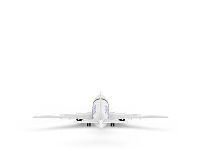 白色民用客机模型3d模型