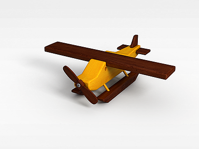 木质儿童飞机模型3d模型