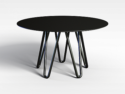 3d创意黑色圆桌模型