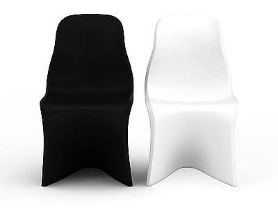 黑白单人座椅模型3d模型