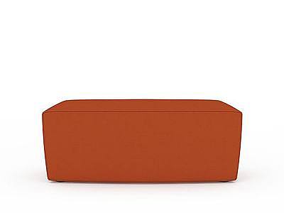 3d橘色沙发凳免费模型