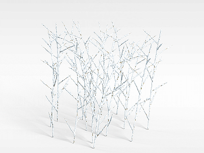 挂雪树木模型3d模型