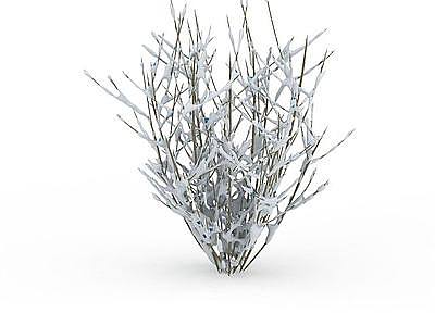 落雪灌丛植物模型3d模型