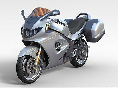 灰色摩托车模型3d模型