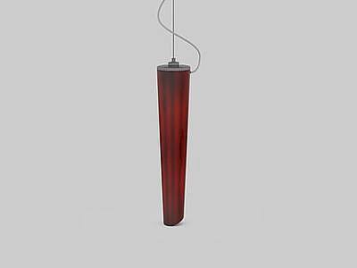 红色圆柱形吊灯模型3d模型