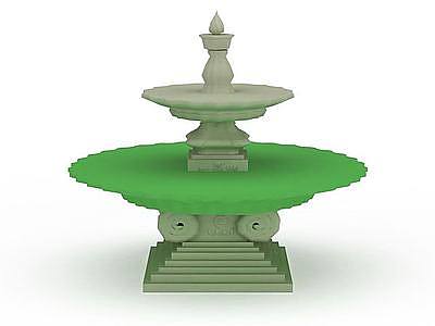 3d石雕喷泉景观免费模型