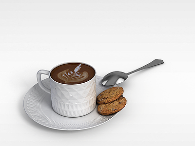 白色陶瓷咖啡杯模型3d模型
