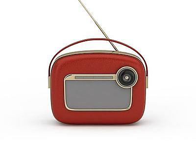 红色收音机模型3d模型