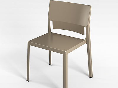 3d简约木质椅子模型