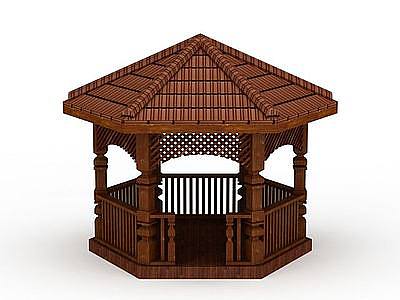 木质凉亭模型