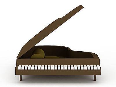 复古钢琴模型3d模型
