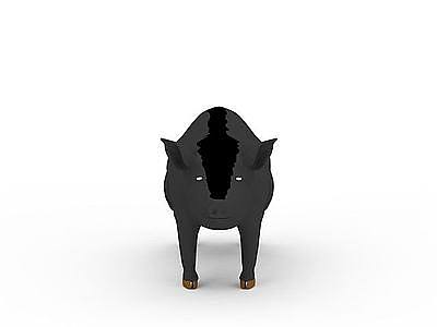 3d黑色猪免费模型