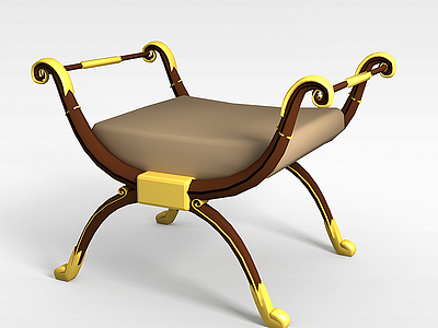 3d实木雕花椅子模型