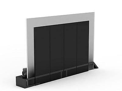 3d黑色简约电视柜免费模型