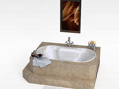 现代家居浴缸模型