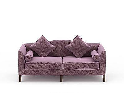 双人紫色现代沙发模型3d模型