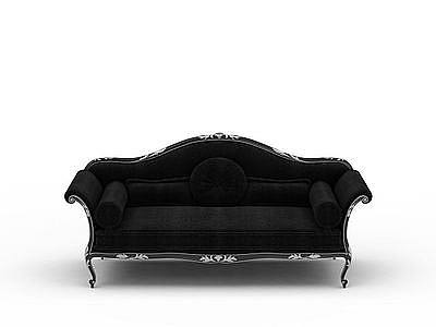 3d黑色欧式双人沙发免费模型