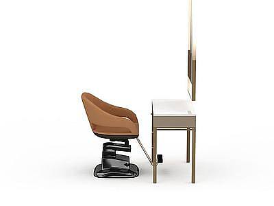 理发店桌椅组合模型3d模型