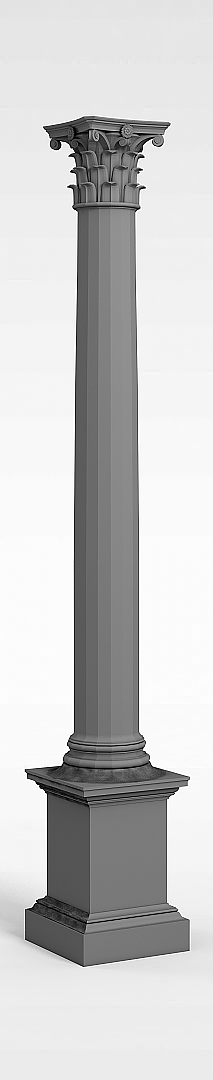 3d灰色欧式柱子模型