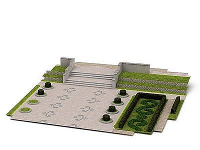 3d现代园林场景模型