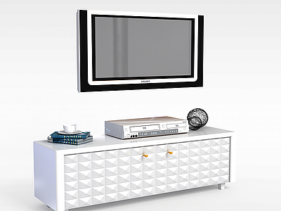 现代烤瓷电视柜模型3d模型
