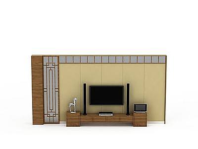 3d复古木质电视柜免费模型