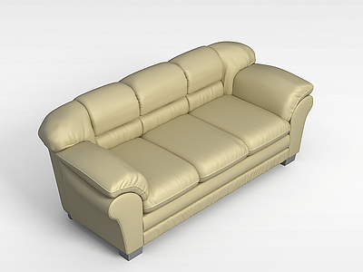 高档真皮沙发模型3d模型