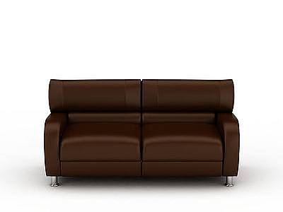 褐色双人沙发模型3d模型