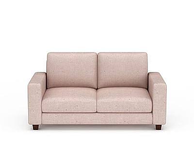 3d粉色布艺沙发免费模型