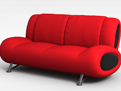 个性红色沙发模型