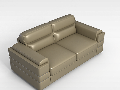 灰色双人沙发模型3d模型