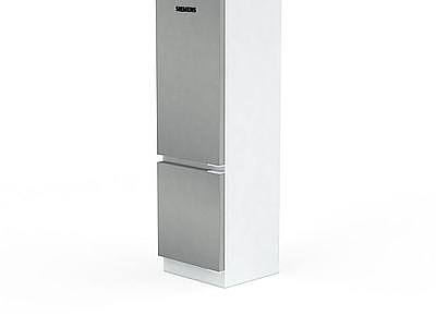 双门白色冰箱模型3d模型