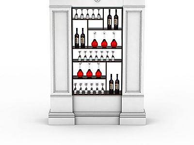 3d高档法式酒柜免费模型