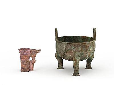 中式青铜器模型