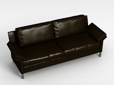 3d褐色多人沙发模型